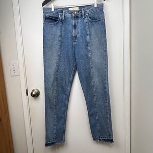 BDG Splice Dad Slim Taper Fit Jeans size 32 Two Tone Blue Denim Streetwear 90s